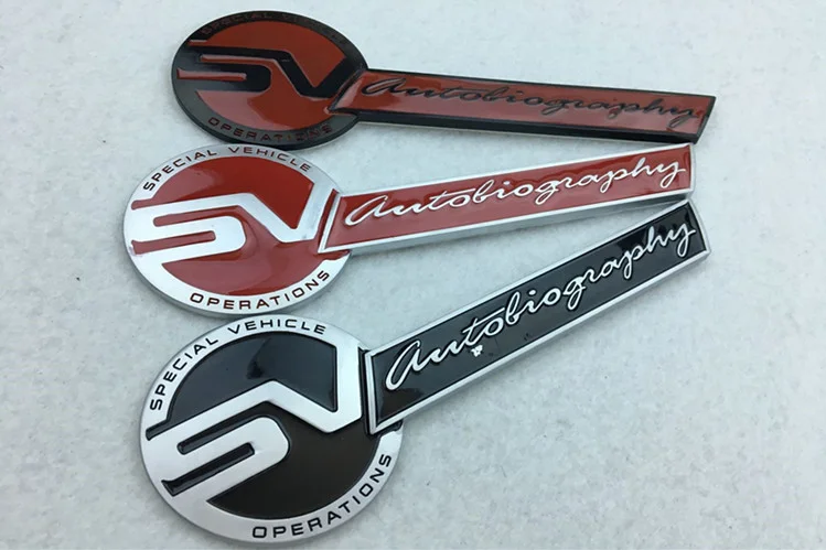 Car Exterior Decoration SV Autobiography Decal for Land Rover Range Rover SV Sticker Freelander 2 Defender Discovery 4 Emblem