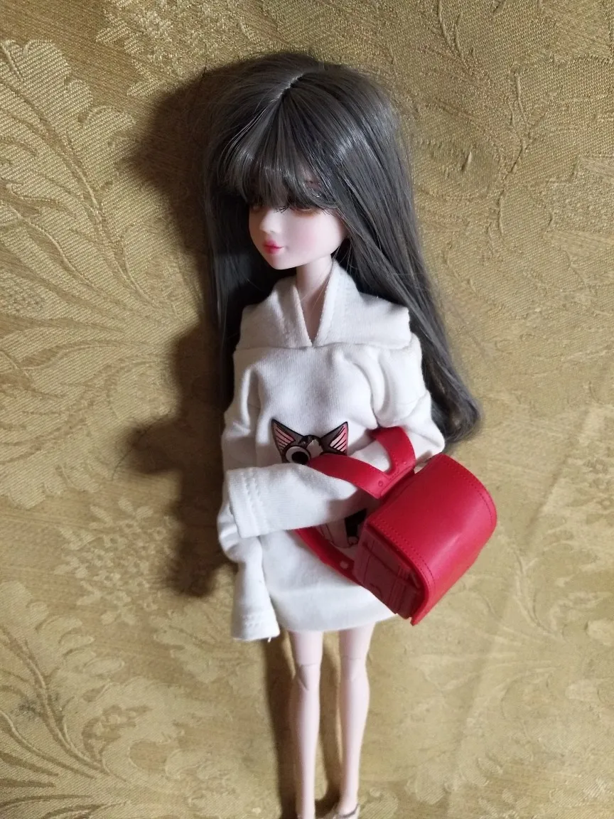 T02-X503 Blyth st Одежда для кукол 1/3 1/4 bjd 1/6 аксессуары для кукол розовый белый фиолетовый свитер с капюшоном и рисунком кота 1 шт