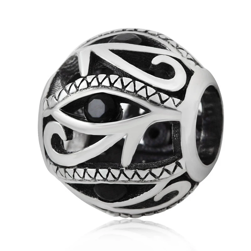 Openwork Evil Eye Sambaah ажурные сглаза талисманы 925 пробы Серебряный глаз Хоруса бусины для оригинала Pandora Хэллоуин змея браслет цепочка - Цвет: Openwork Evil Eye