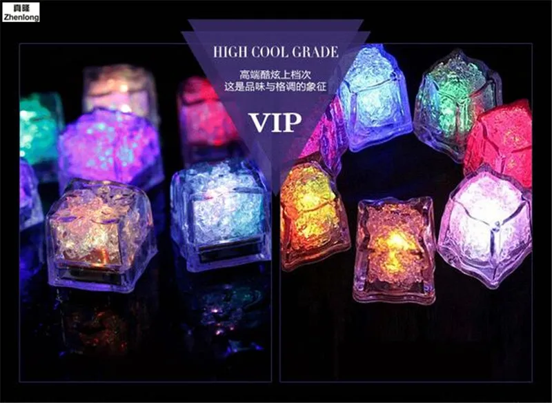

12pcs Colorful Flash LED Ice Cubes Festival Wedding Party Xmas Decor LED Night Glowing Light Drinking Ice Cubes Water Induction