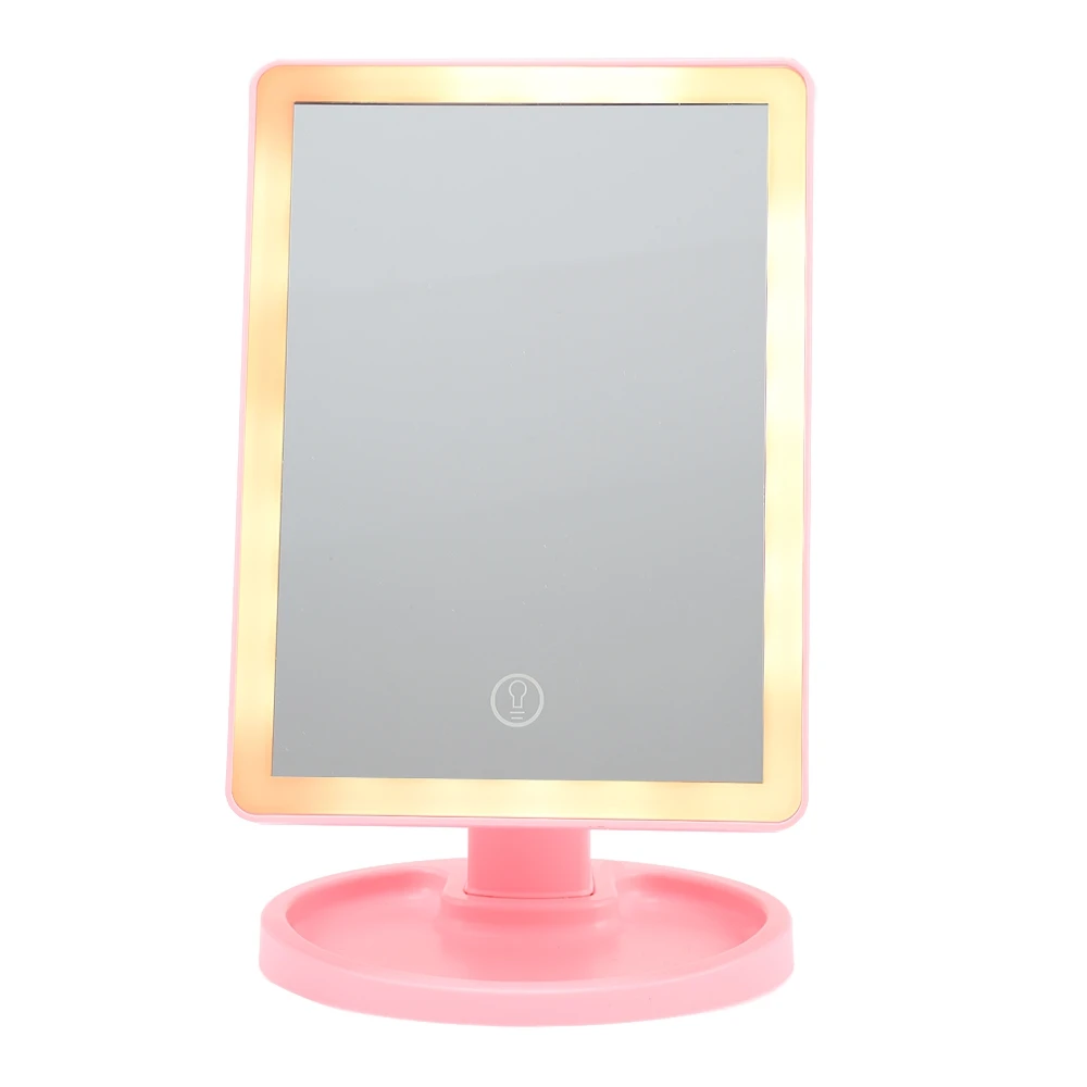 Fashion Touch Screen LED Desktop Makeup Mirror with Round Base Plate 360 Rotating Vanity Beauty Adjustable Countertop |