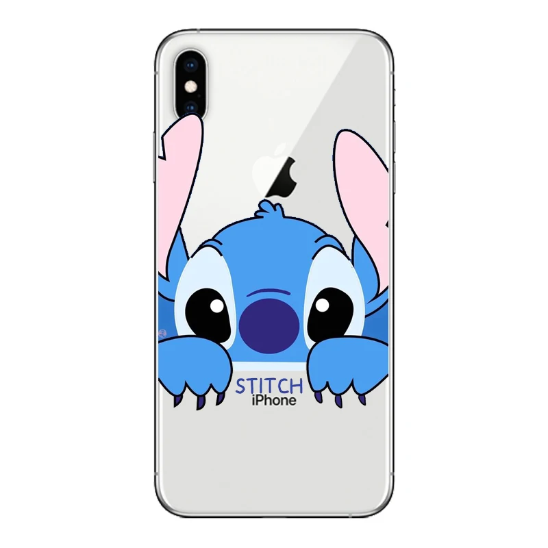 Мультяшный милый Стич Ститч чехол для телефона для iPhone 8 7 11Pro MAX 6 6S Plus X XR XS MAX 5 5S SE Мягкий силиконовый чехол из ТПУ - Цвет: TPU