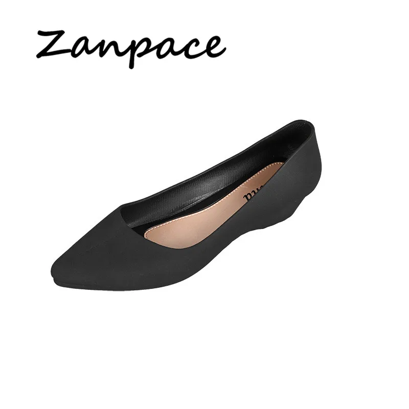 ZANPACE/Новые весенние туфли на плоской подошве женские замшевые с острым носком