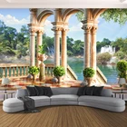 Пользовательские обои 3D стерео пространство балкон водопад пейзаж римская колонна фото обои Гостиная Спальня фон росписи декора