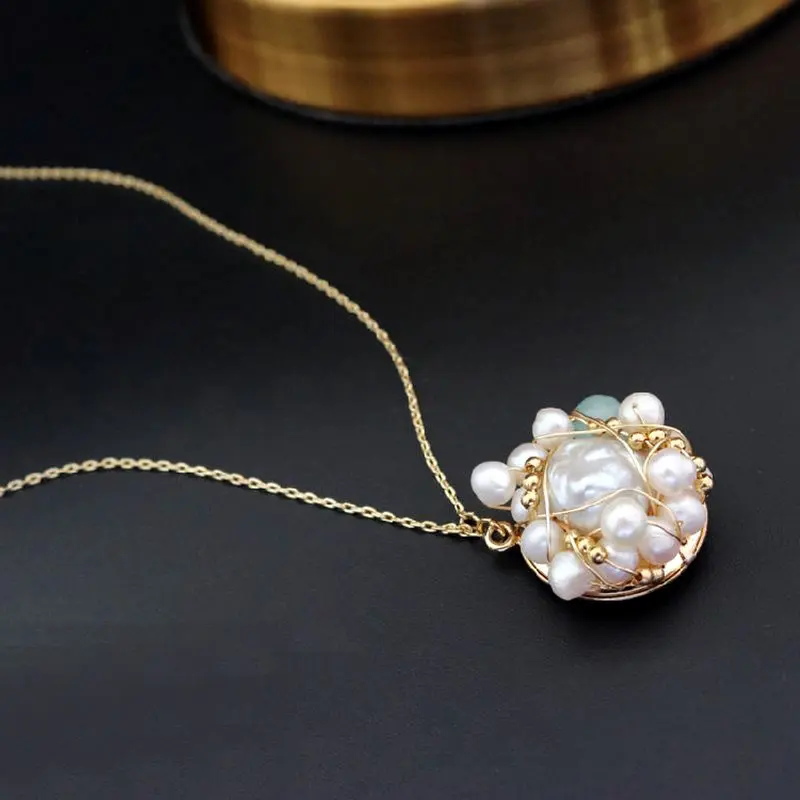 SINZRY handmade baroque freshwater pearl round vintage chokers pendant necklaces for female | Украшения и аксессуары