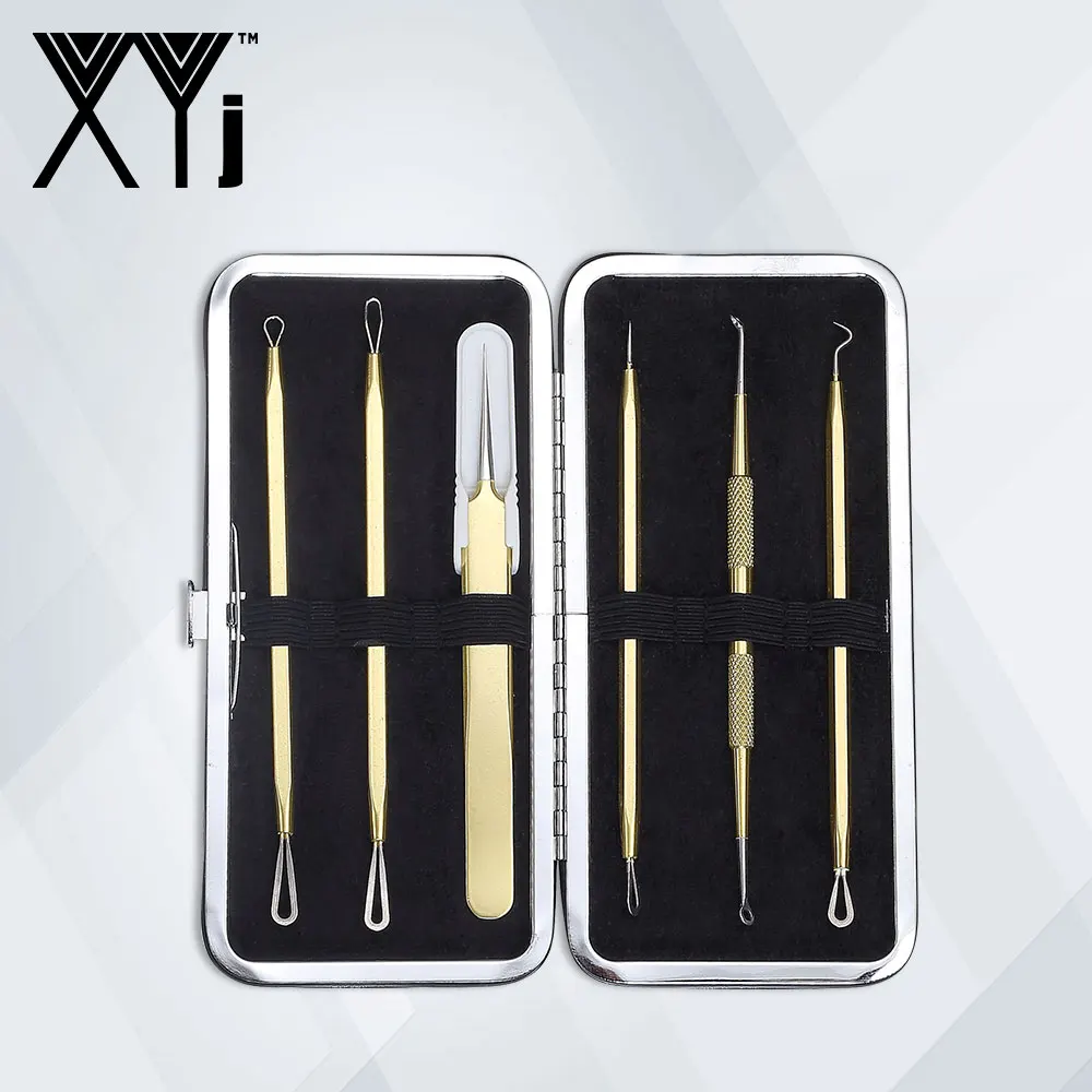 XYj 6 шт./компл. угорь Tool Kit для чистки лица акне иглы комедона Пинцет Инструменты