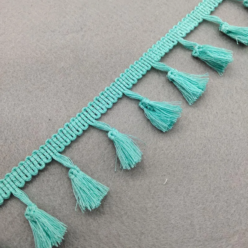 Light Green Красивые 2 ярдов кружевной лентой с бахромой, с кисточками хлопковая этническое кружевное отделка Ленточные швейная латинские танцы платье этап одежды Шторы декоративные "сделай сам" - Цвет: Light Green