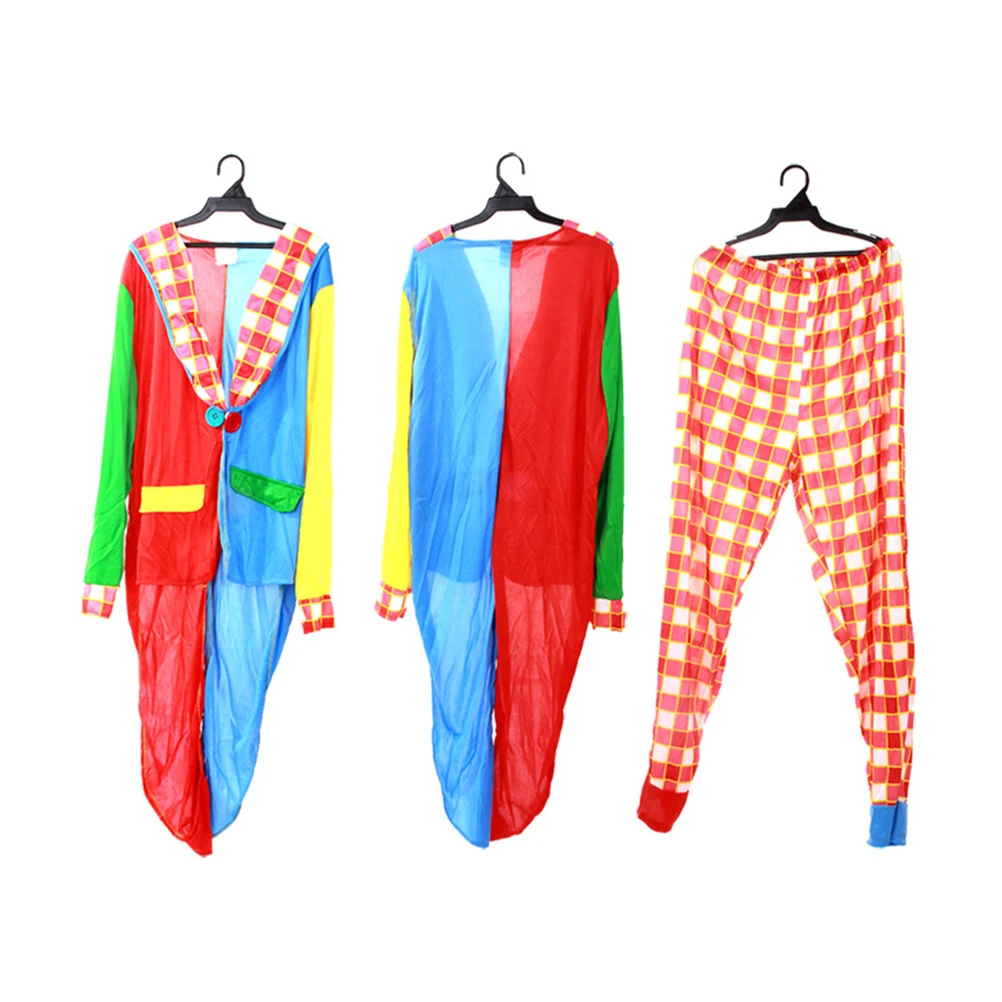 Creative Clown Costume Halloween Masquerade Stylish Outfit Suit Party Supplies for Adult Men | Дом и сад