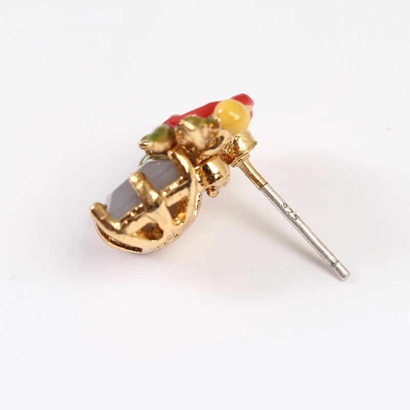 Новые Поступления Эмаль Глазурь Красный Цвет Маленькая Роза Алмазов