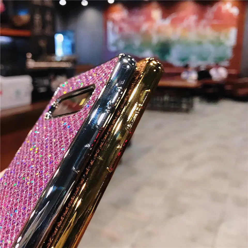 Роскошные 3D блеск мягкий ТПУ с блестками покрытие чехол для samsung S10 S10E S9 плюс S8 iphone