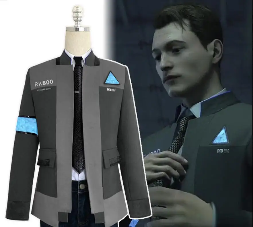 Костюм для косплея из Детройта: стать человеком Коннор RK800 мужской костюм пальто