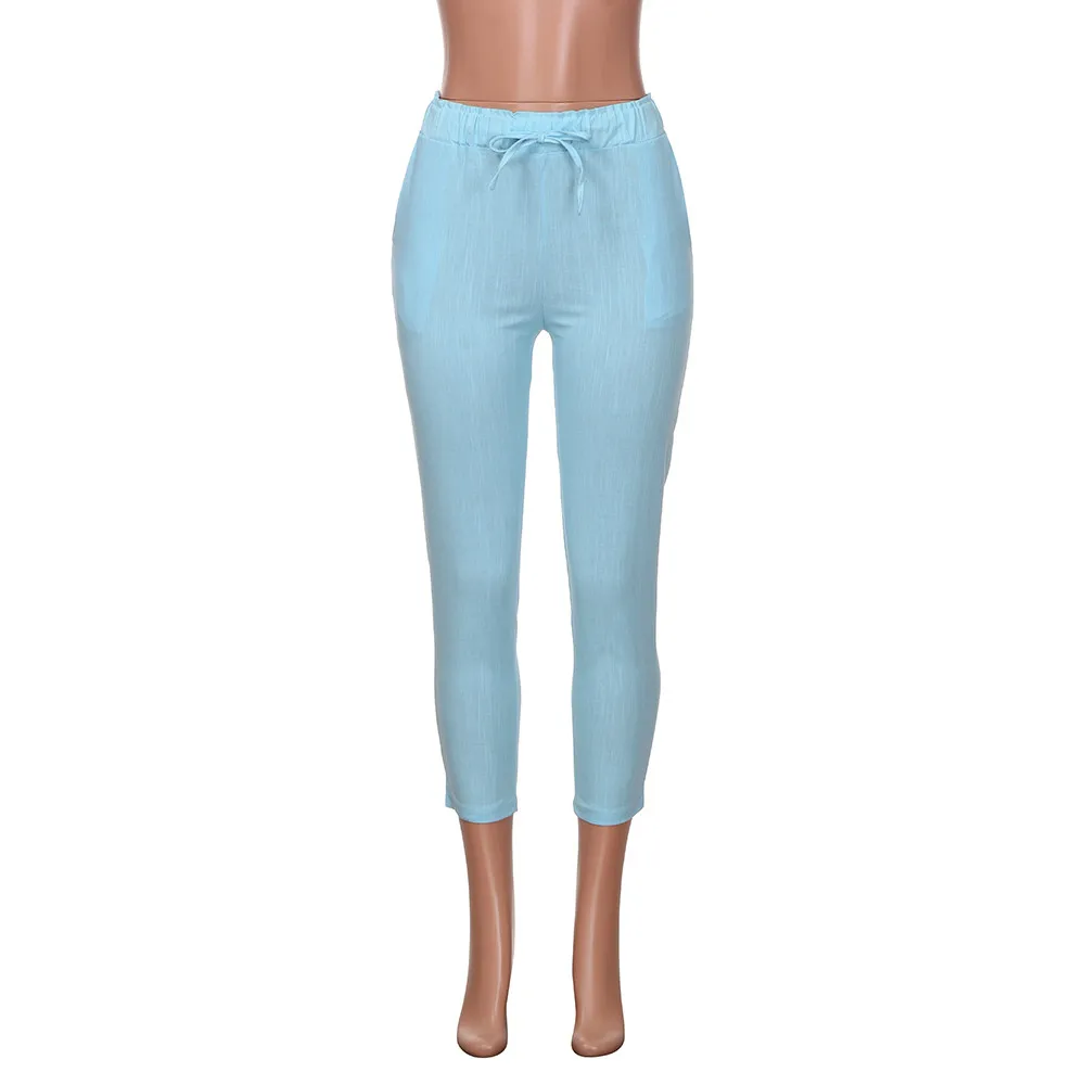 

M-6XL Plus Size Women Pants Linen Cotton Casual Harem Pants Candy Color Harajuku Green Trousers Female Ankle-length Length Pants