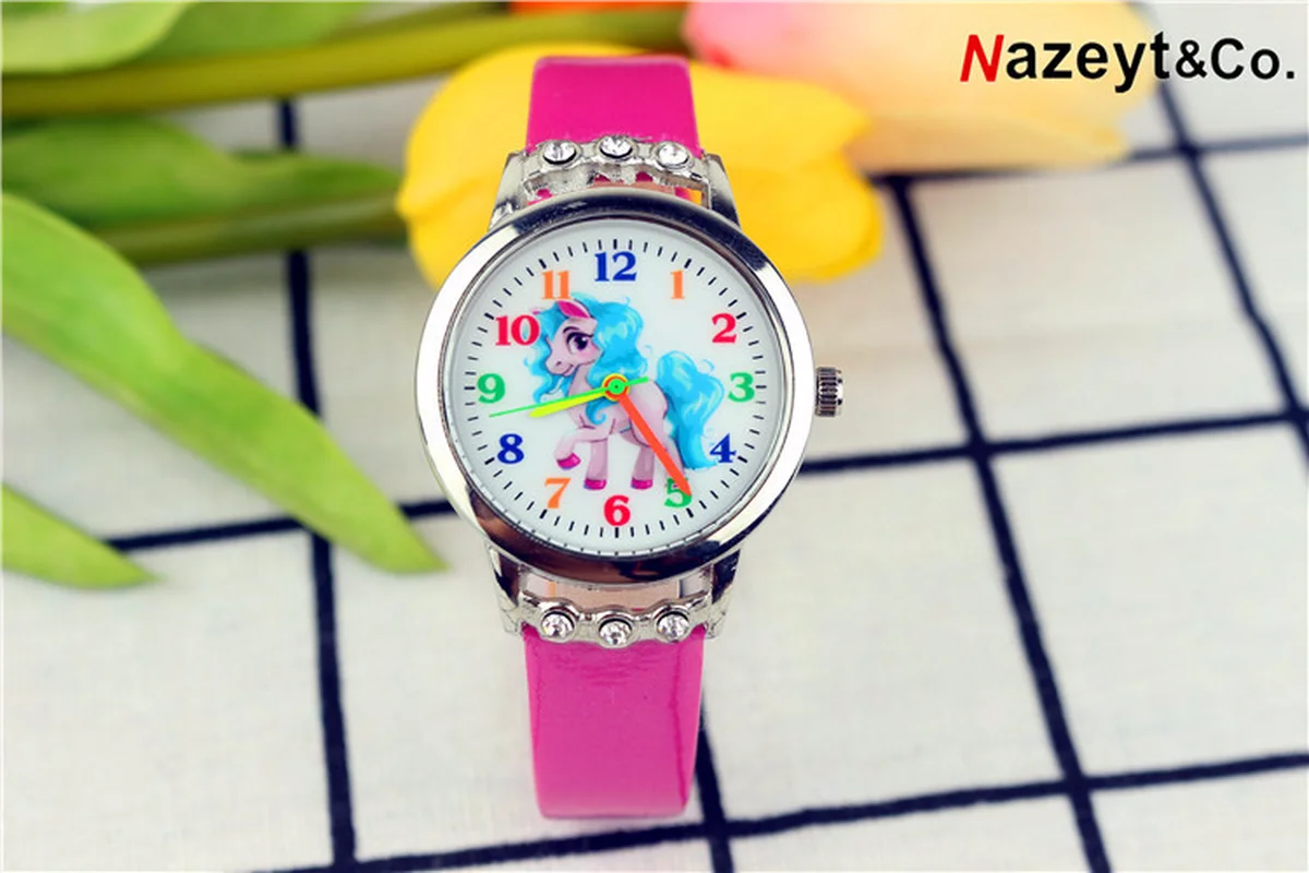 

2019 hot style children's cartoon unicorn diamond-encrusted watch children's girl belt watch gift watch
