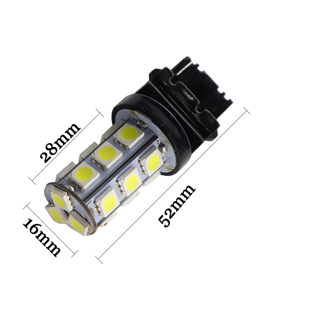 10pcs Turn Signal led T25 P27W 3156 18 SMD 5050 LED P27/7W 3157 3357 3457 4114 Bulb Red Brake light White Auto Reverse Lights - купить по