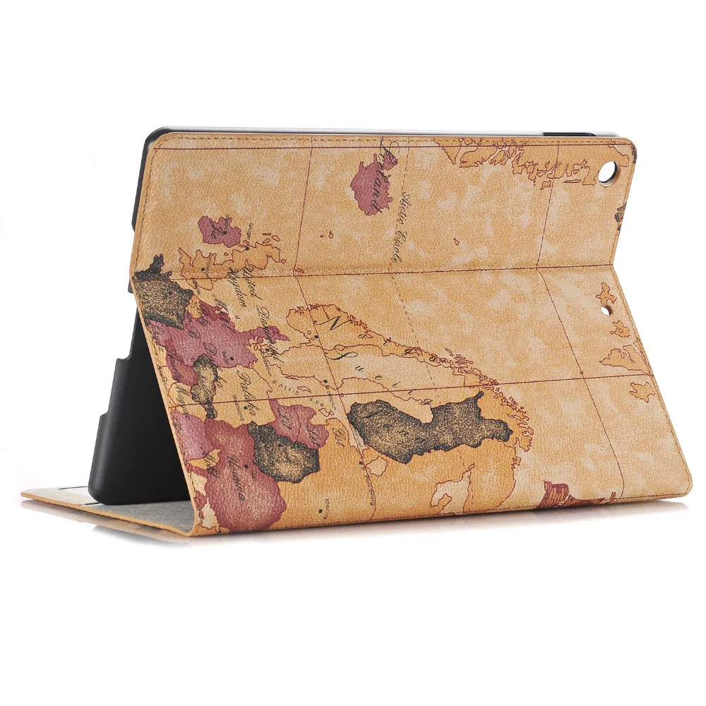 Роскошная Ретро подставка с изображением карты Folio Stand кожаный чехол Магнитный