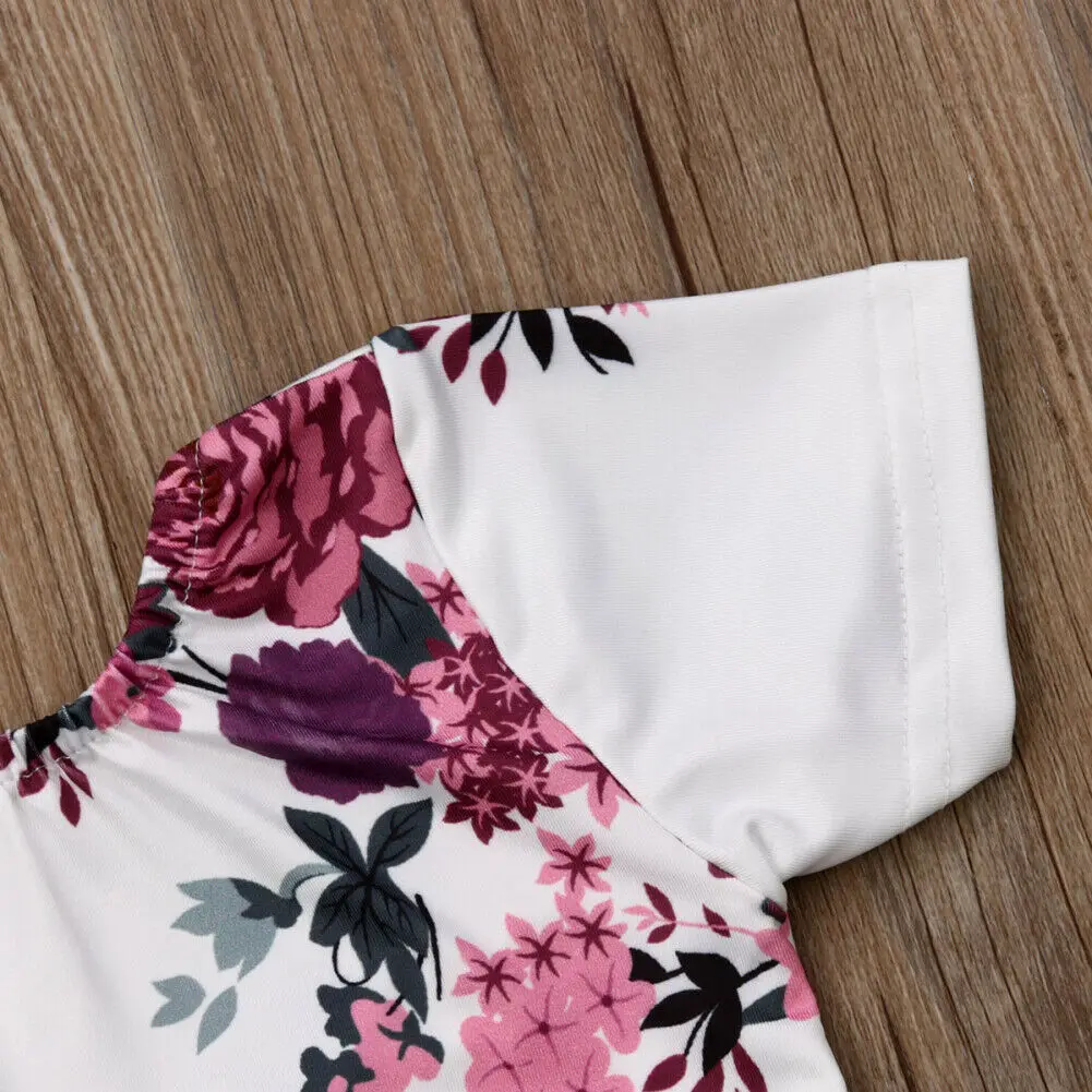 2019 летний белый комбинезон с короткими рукавами и цветочным принтом костюм