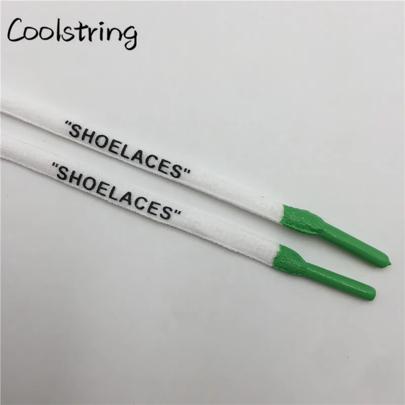 Coolstring трафаретная печать овальные веревочные шнурки Off-White "шнурки" силиконовые наконечники ручной работы печатные шнурки для спортивной обуви