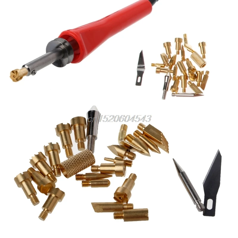 22 шт./компл. ручка для горения дерева наконечники трафарета паяльник пирографии