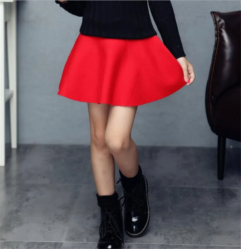 Kids Pleated Skirts For Girls Clothing Children High Waist Tutu School Clothes Spring Autumn Winter Sweater | Мать и ребенок