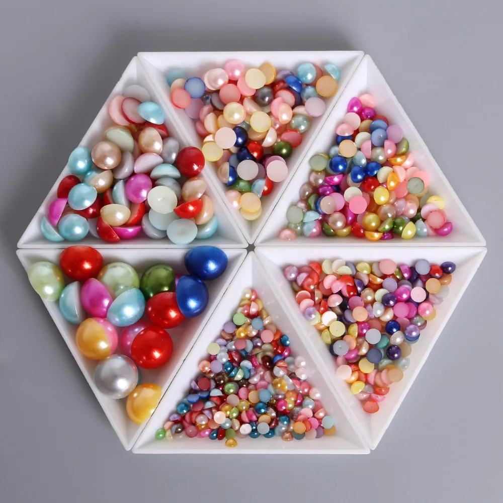 Горячая Распродажа! Полукруглые бусины из пластика АБС диаметр 1 5 6 мм цвета