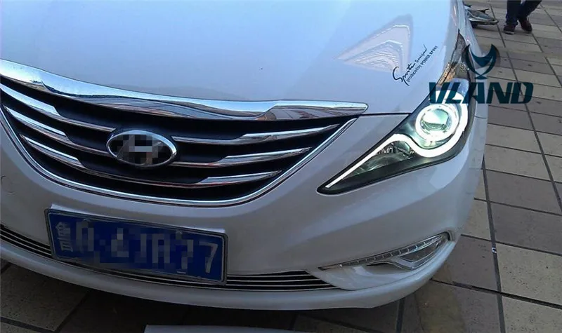 Vland Factory автомобильные аксессуары головная лампа для hyundai Sonata 2011- светодиодный головной светильник с ангельскими глазами