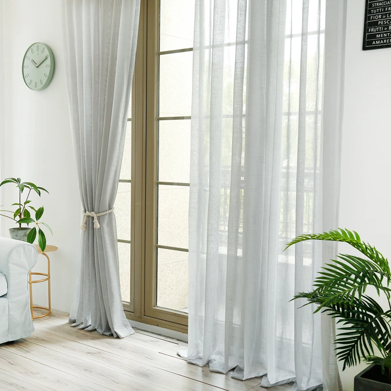 Базовые Стильные серые занавески из тонкой ткани для спальни зеркальные