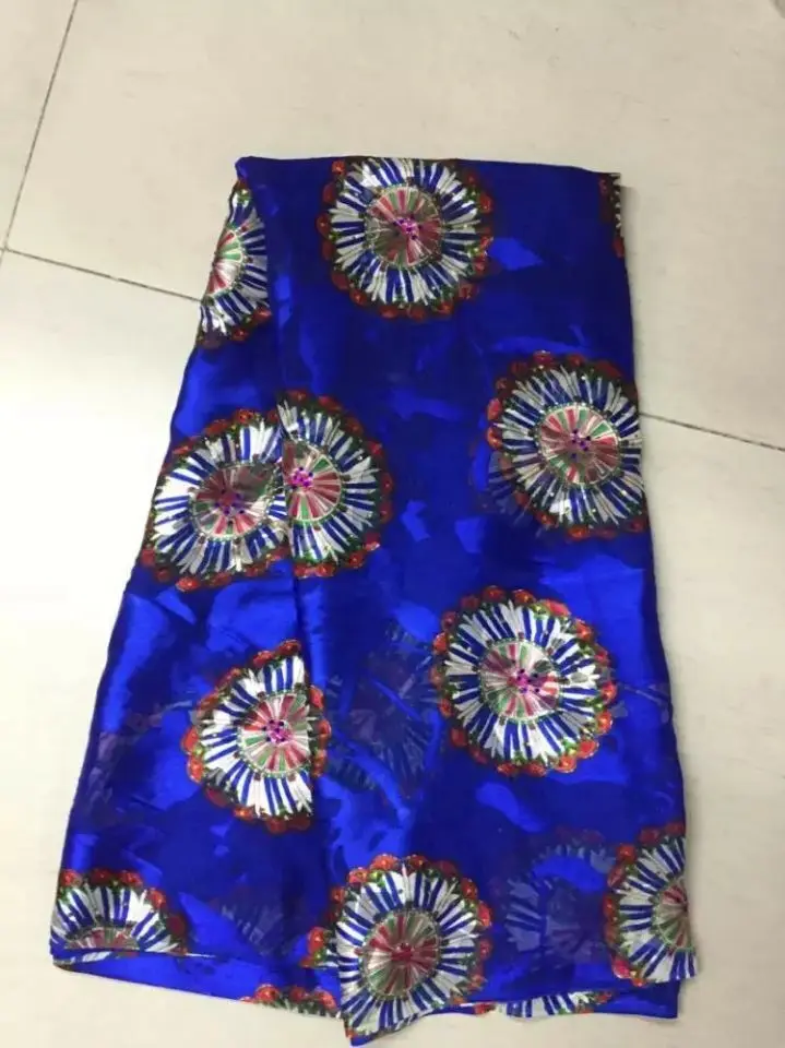 5Y/pc модные Королевский синий цвет Эластичный шелковый шифон Африканский гладкой