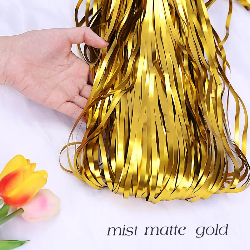 matte gold 1/2/3 м розово-золотистый металлик Блестки из фольги бахрома Шторы День рождения украшения Свадебный фон для фотосъемки с изображением Шторы реквизит для фотосессии - Цвет: matte gold