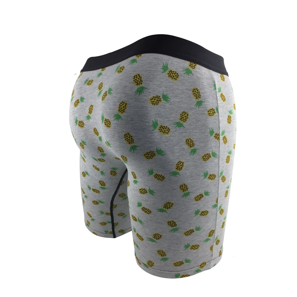 Повседневные хлопковые мужские боксеры с принтом ананаса нижнее белье длинными