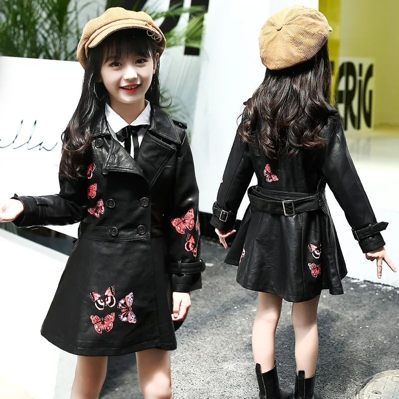 Осенне-зимние куртки и пальто для девочек из искусственной кожи Детские стеганые