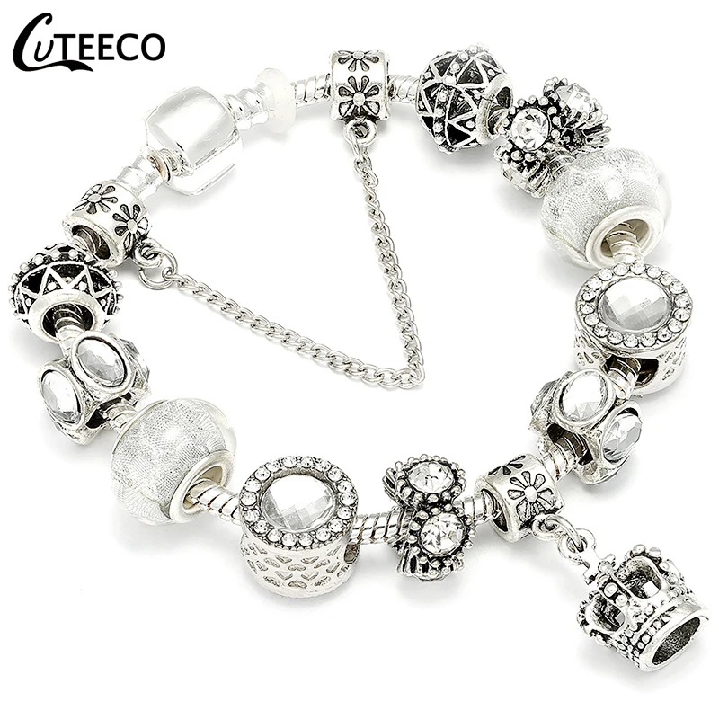 CUTEECO классический кулон в виде короны женские очаровательные браслеты