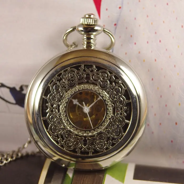 Часы наручные механические wp022 золотистые карманные в стиле стимпанк с цветами