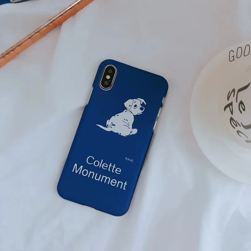 Милая пятнистая собака Телефон чехол для iPhone 6 6s 7 8 Plus X XS Max XR милый животное синий