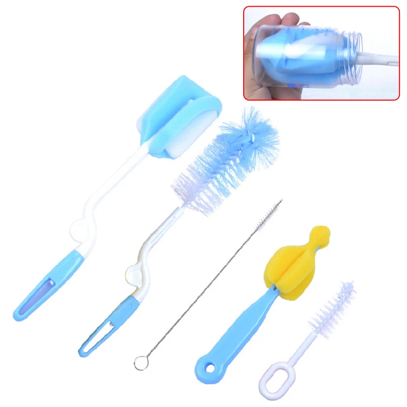5 шт./компл. губка Чистящая чашка бутылка щетка для сосков 360 градусов мульти
