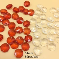 meideheng eight angles bright red white crystal transparent diy acrylic spacer beads for jewelry making curtains 14mm 80pcsbag