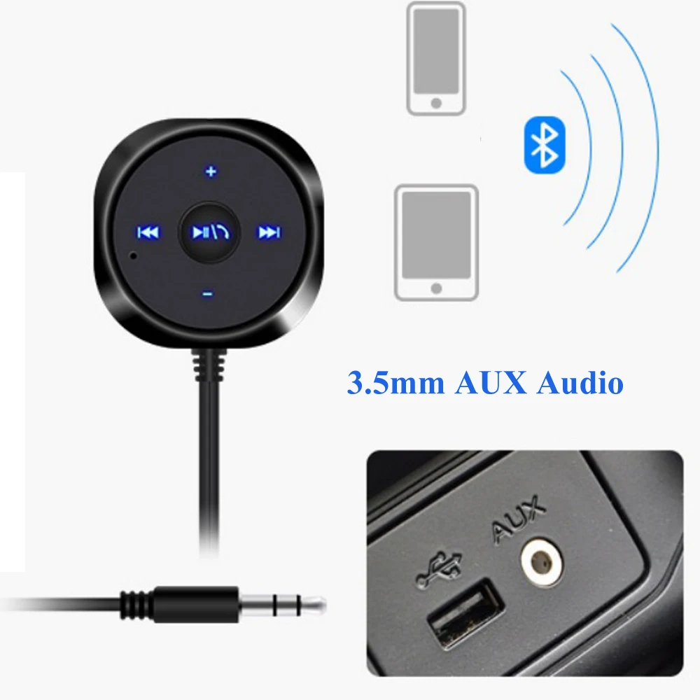 

2023 High Quality Audio A2DP Adapter Music Receiver Hot Car Kit MP3 Player 3.5mm AUX Magnetic Base With 5V2.1A USB Charger Good