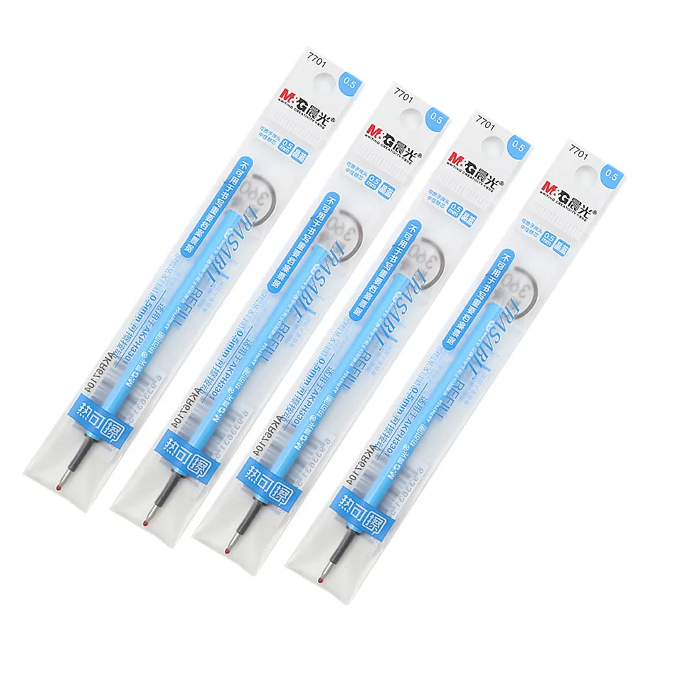 4pcs Refill Blue Маленькая стираемая гелевая ручка в свежем Стиле, черные и синие чернила, 0,5 мм, перо, волшебное письмо, каваи, нейтральная ручка, Студенческая, школьная, подарочная ручка - Цвет: 4pcs Refill Blue
