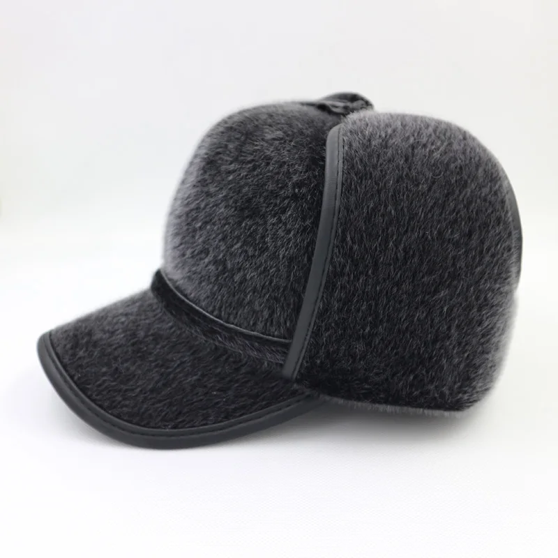 Boolawdee Для мужчин зима искусственного норки волос Бейсбол Earcuff cap утолщение