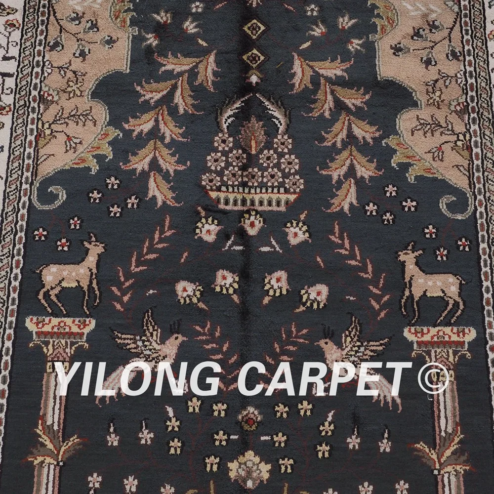 YILONG 3 'x 5' синие шелковые натуральные ковры ручной работы из Турции стильные