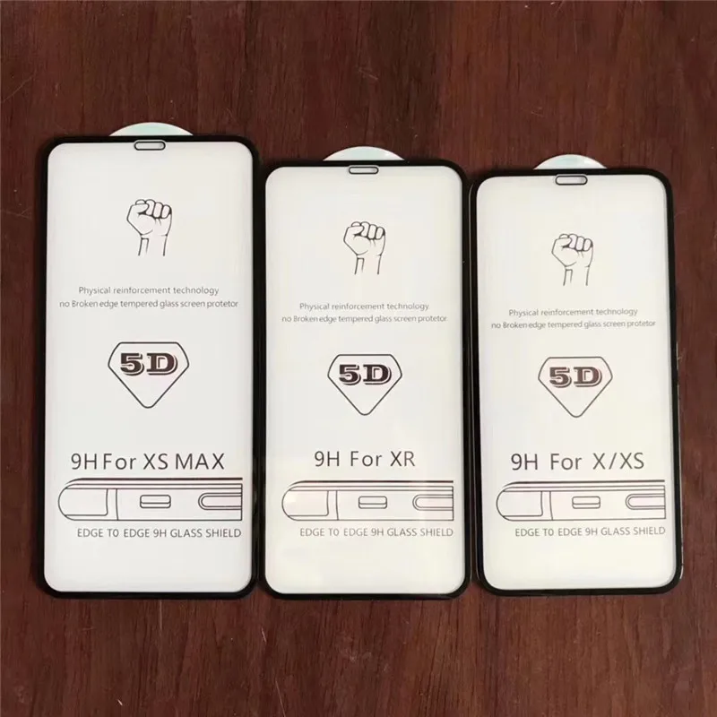 100 шт./лот DHL Для iPhone 7 стекло iphone 6S X 8 Plus закаленное для XR XS Max защита экрана 5D полное