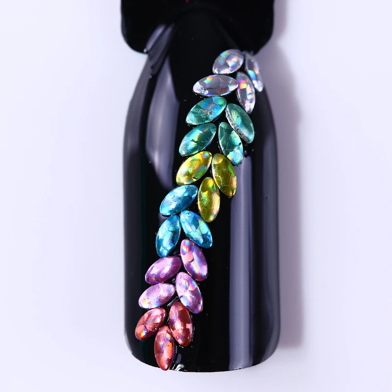 3D украшения для ногтей в колесах маркизные Шпильки лазерная Голография дизайна