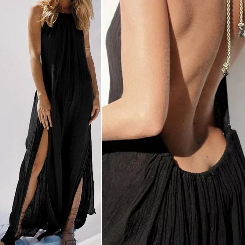 Летние Хлопковые смеси женская сексуальная без рукавов и спинки свободное