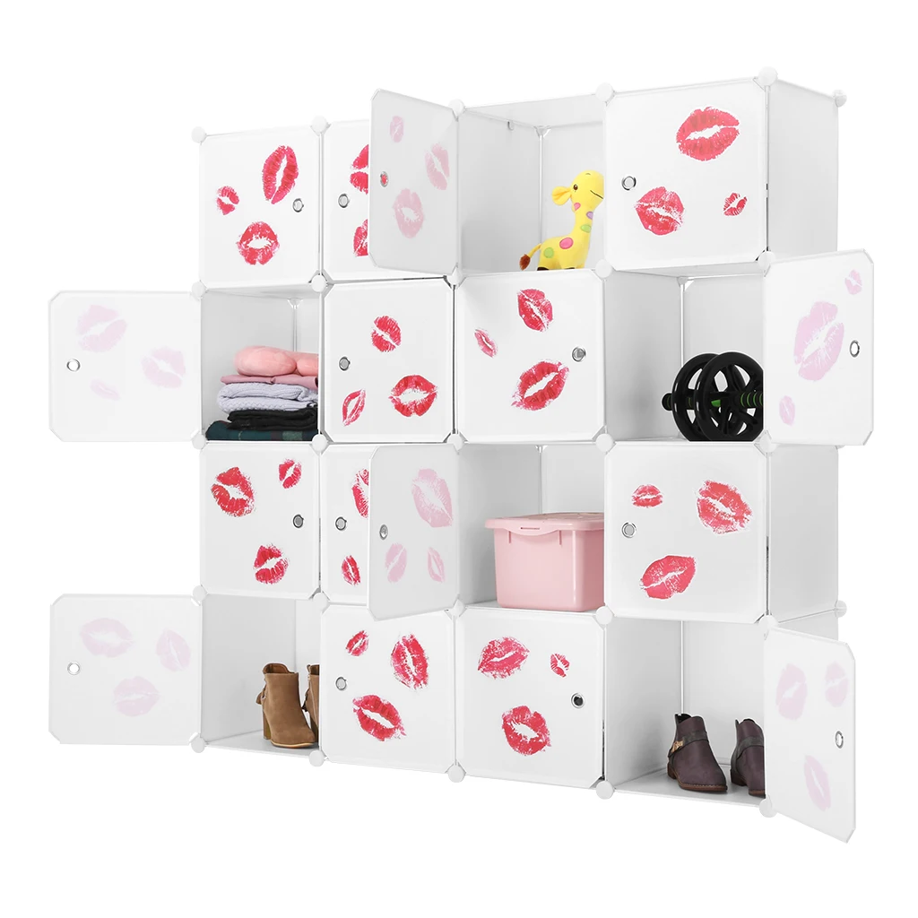 Модульный стеллаж органайзер для хранения в шкафу 16 кубиков одежды|Подставки и