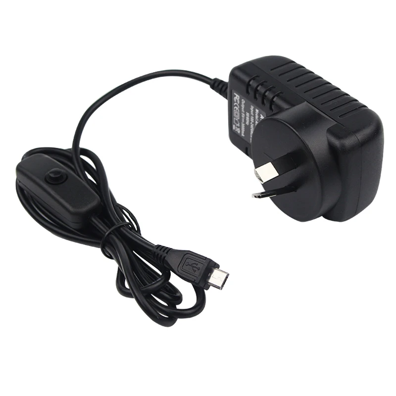 5 в 3 А для Raspberry Pi B + блок питания Micro USB адаптер переменного тока с переключателем