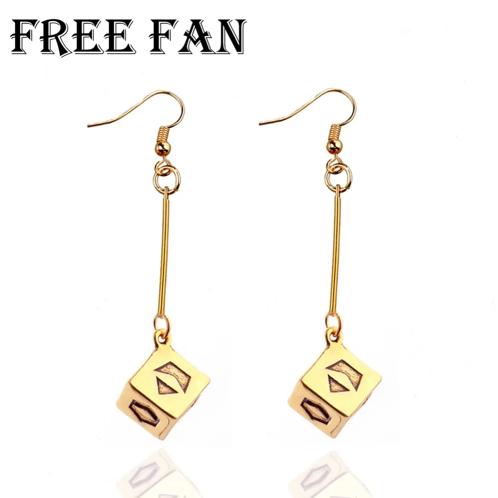 Длинные висячие серьги Free Fan Star Wars 2018 новые золотые Han Solo Lucky Dice Prop ювелирные