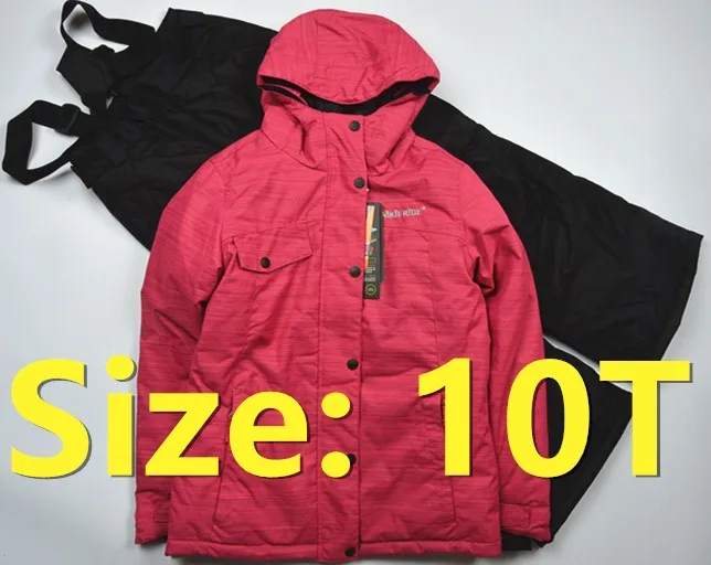 Bib child 10T Новое Full-30 толстый детский лыжный костюм комплект утолщение Водонепроницаемый мужской женский морозостойкий Верхняя одежда с защитой от ветра, костюм-двойка - Цвет: Bib child 10T