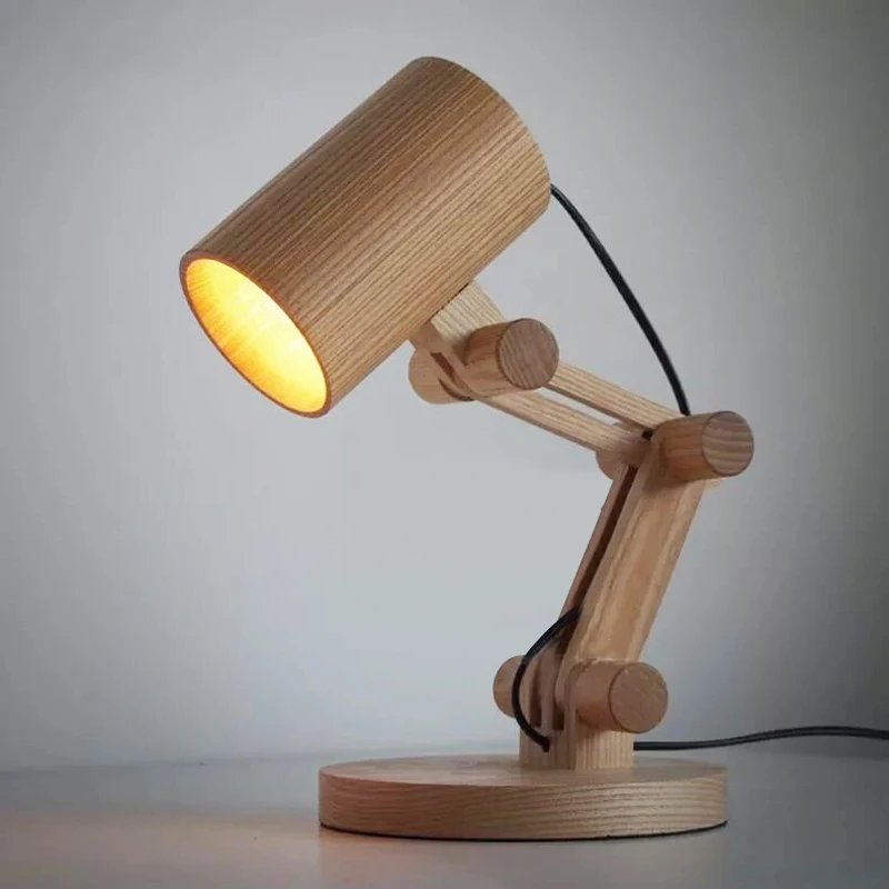 Деревянный Настольный светильник Horsten для гостиной спальни 110 240 В|wood table lamp|design