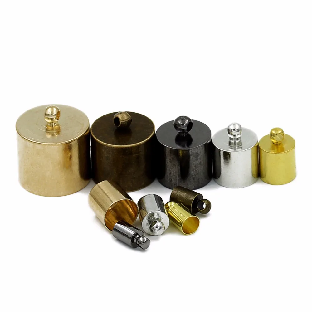 100 шт./лот Золотые/античные бронзовые цветные концевые колпачки ожерелье браслет