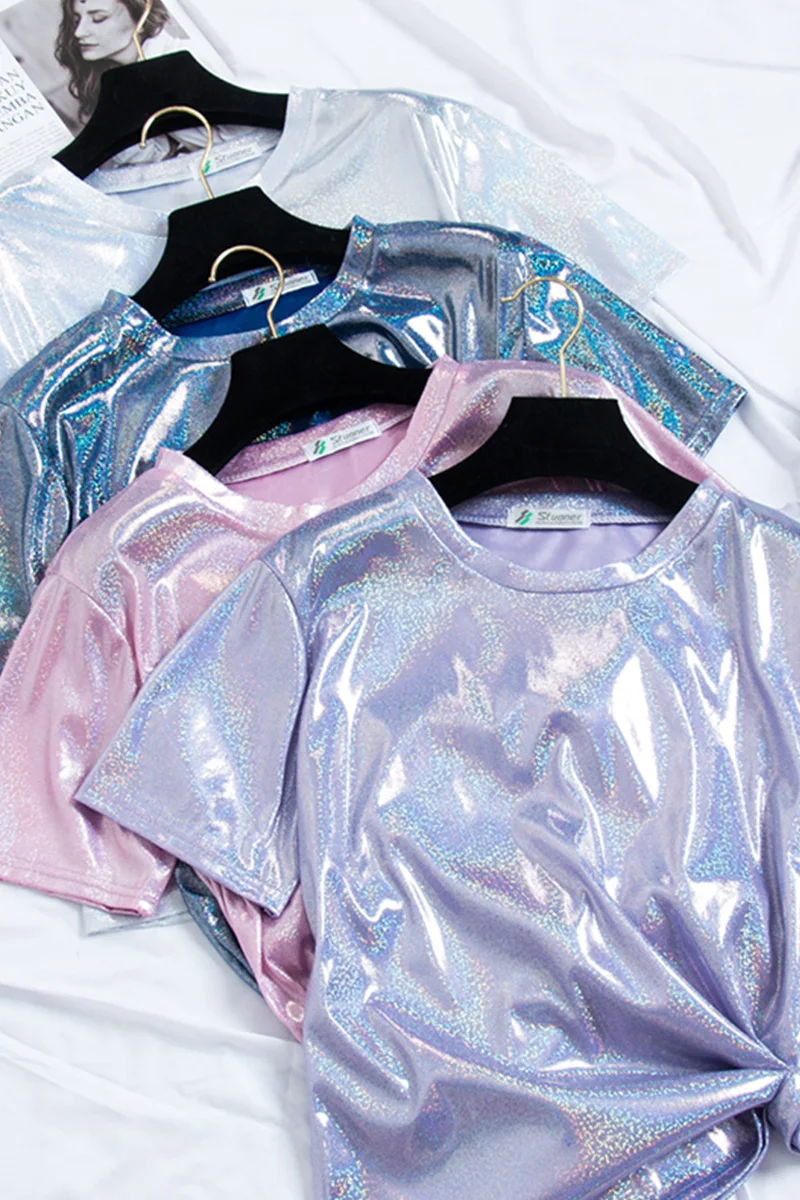 Женский Яркий топ с короткими рукавами свободная облегающая футболка надписью