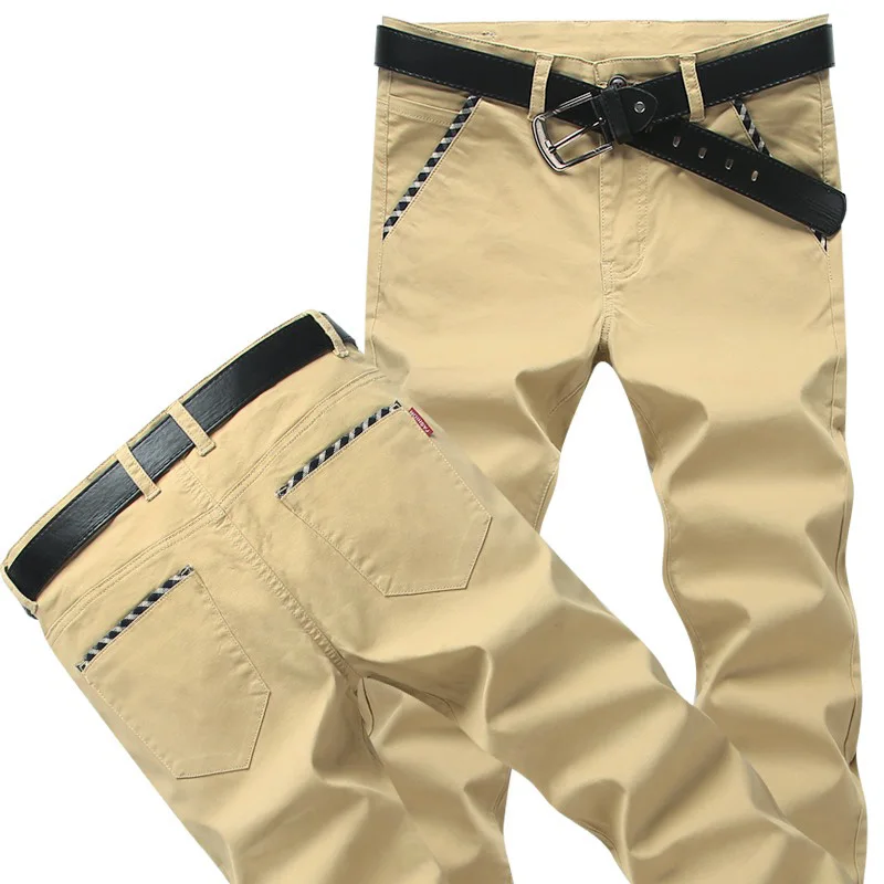 2017 Новый стиль мужские повседневные модные брюки деловые 100% хлопок длинные 6
